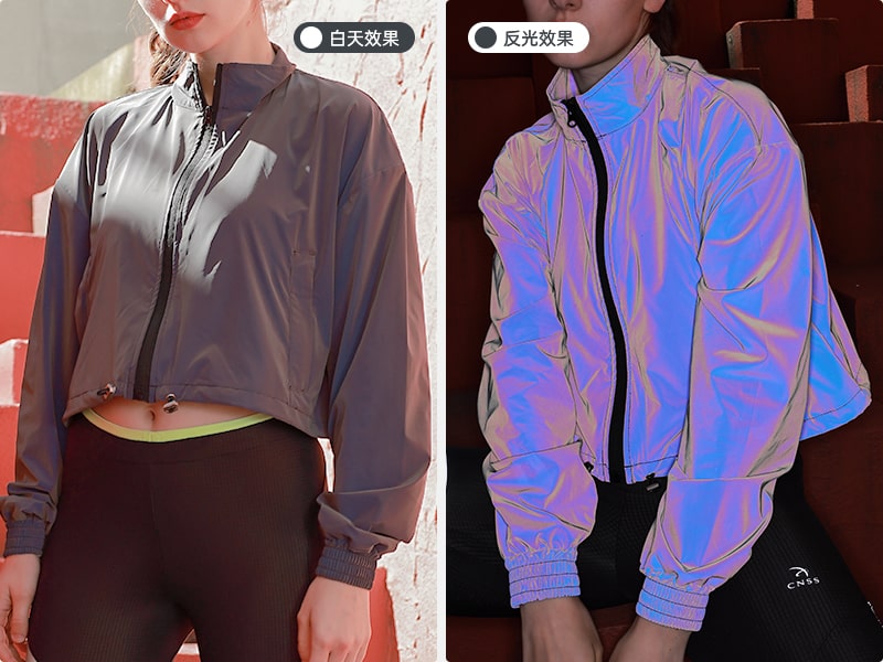 七彩炫彩酷炫潮流反光夹克对比