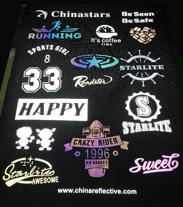 亮银彩色七彩反光标logo