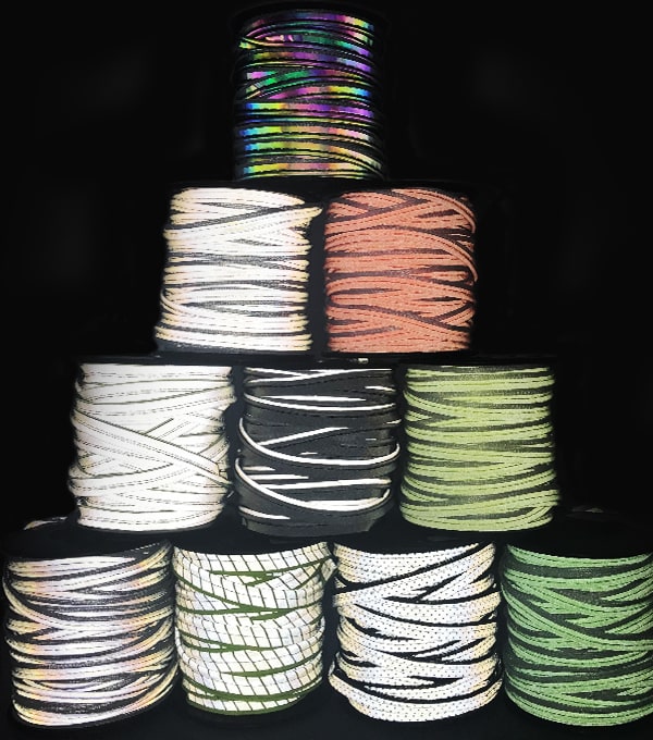 黄色刻条七彩反光包边条